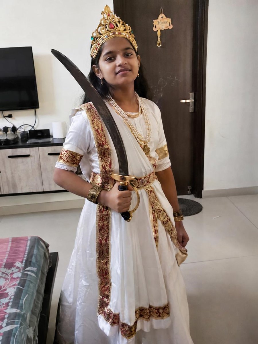 Girl dressed as a warrior queen