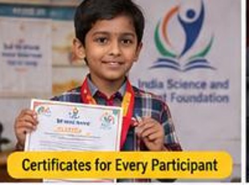 Participant holding a certificate and medal