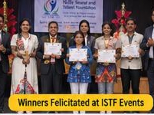 Winners felicitated on stage at an ISTF event