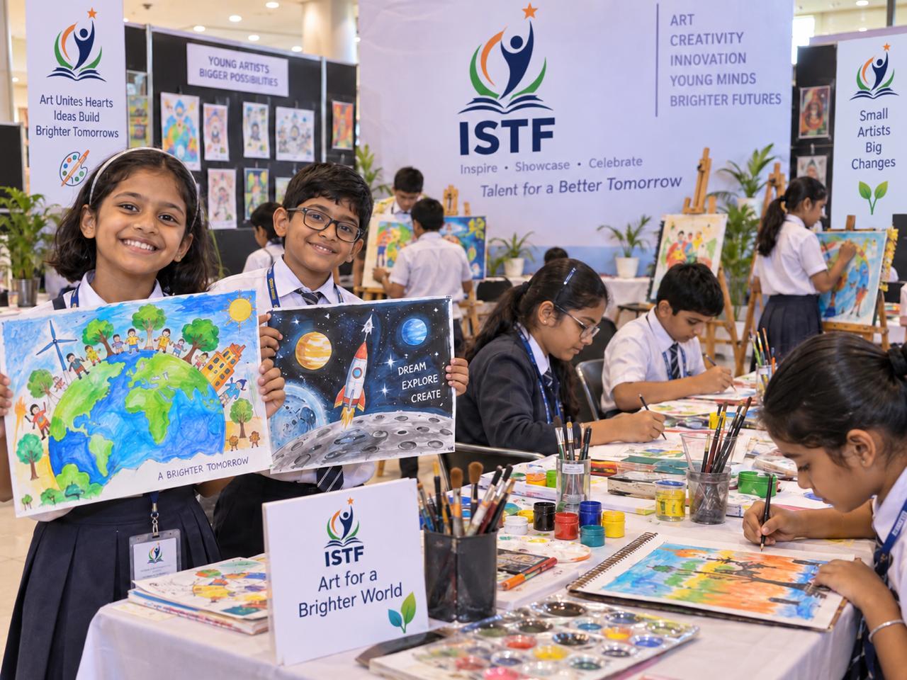 Young artists at an ISTF art fair