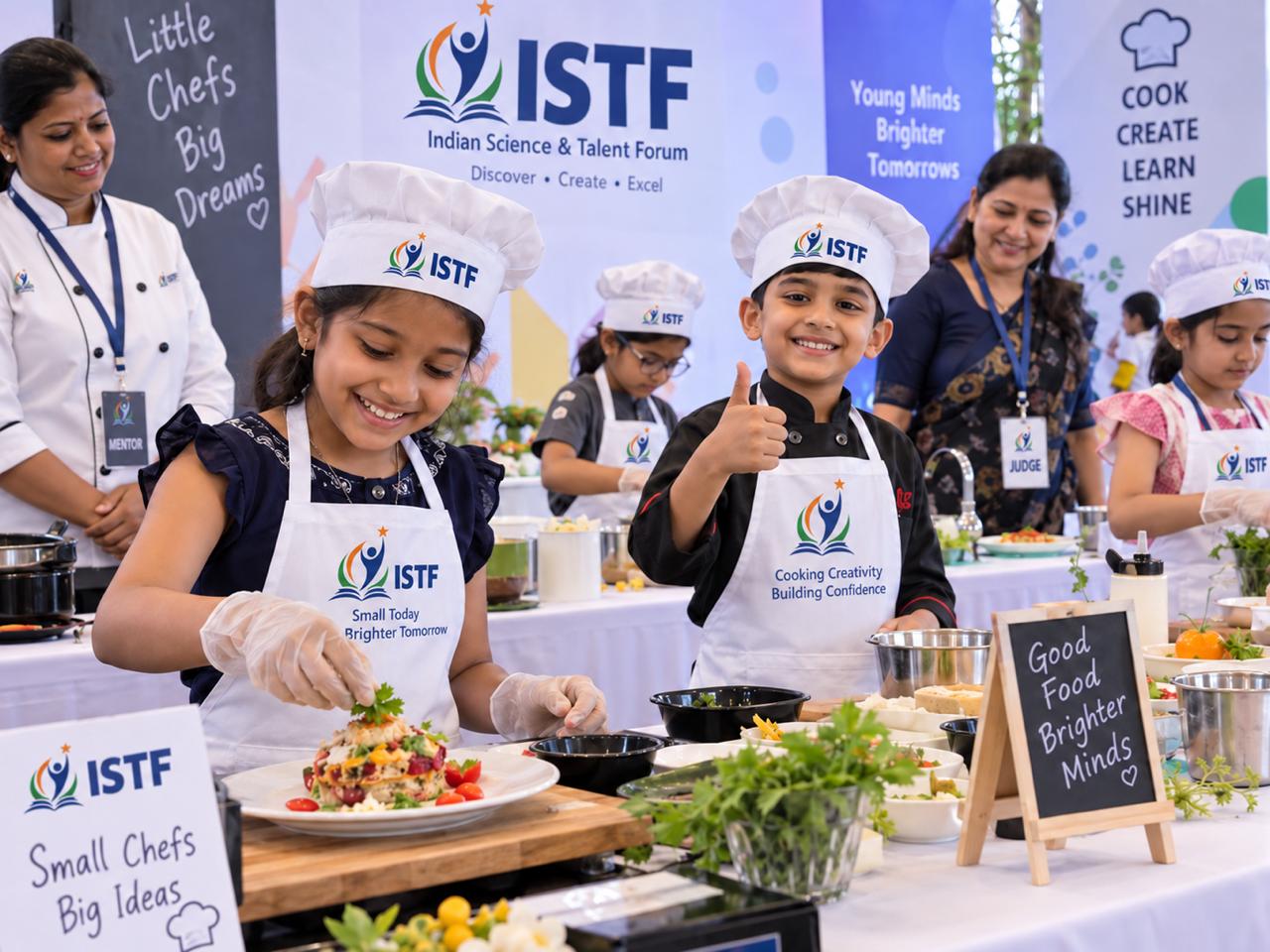 Young chefs at an ISTF cooking showcase