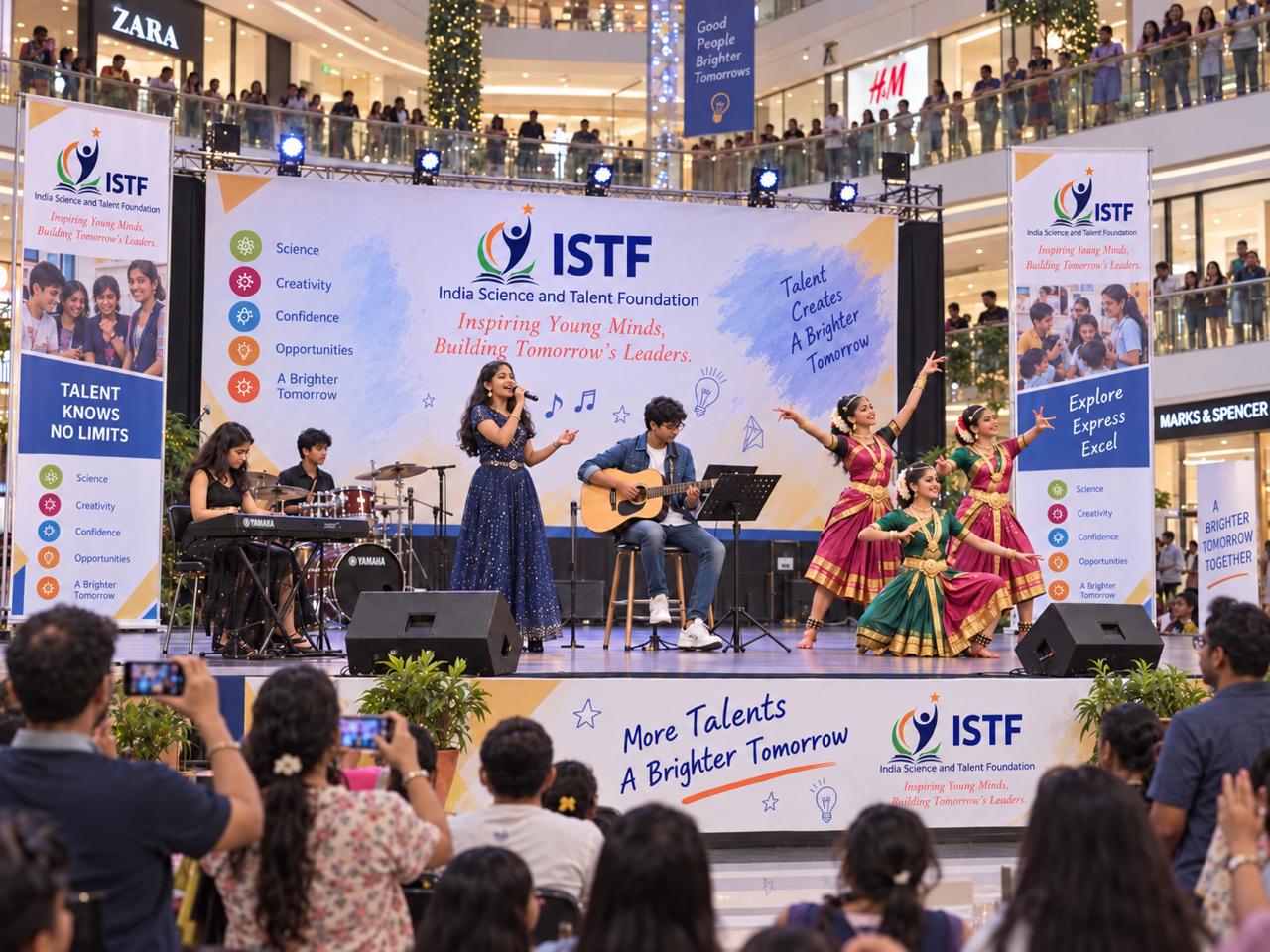 ISTF talent showcase performance at a mall stage